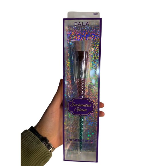 CALA Enchanted Glam Pro Contour Brush Iridescent Unicorn Handle NEW Makeup Tools - Picture 1 of 6
